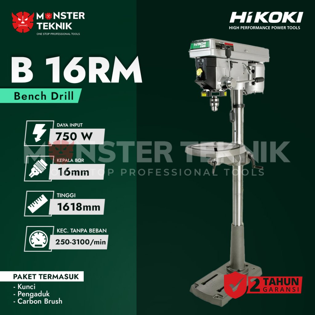 HIKOKI B16RM Mesin Bor Duduk 16mm Bench Drill Press B 16RM Hitachi Koki