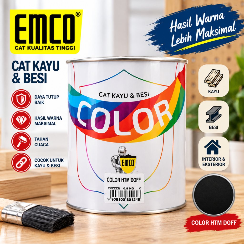 EMCO Color Cat Kayu & Besi Warna Hitam Doff | Cat Besi Kayu
