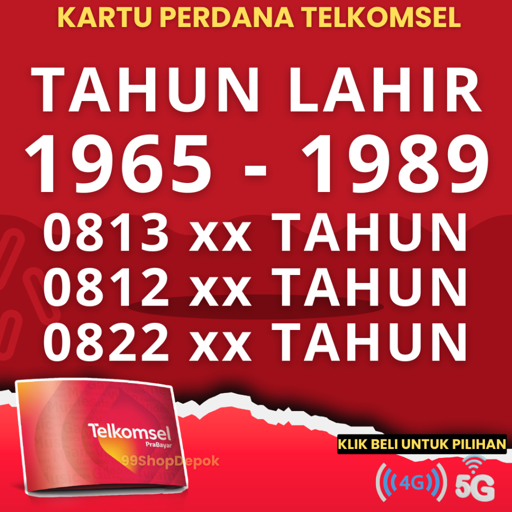 KARTU PERDANA Nomor Cantik Telkomsel Simpati TAHUN P3 - Nomer Cantik Telkomsel TAHUN 1998 1991 1990 