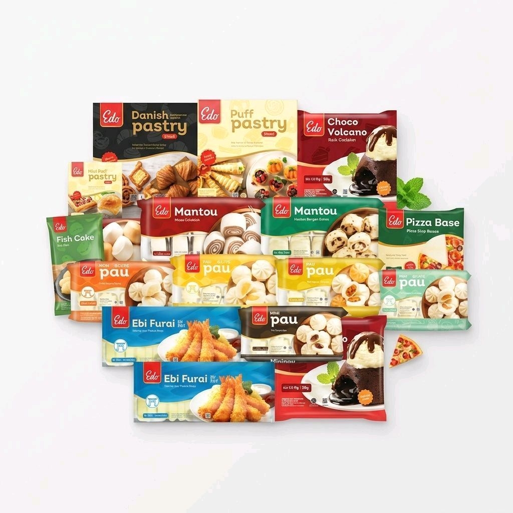 (JAMBISTOREID) PILIH PENGIRIMAN INSTAN Edo All Varian Kulit Puff Danish Pastry Kulit Pestri Adonan K