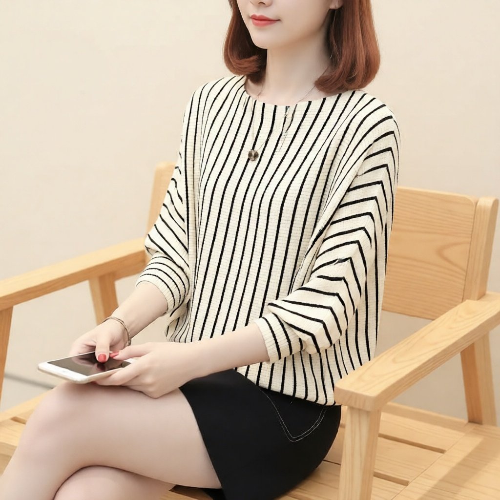 ATASAN RAJUT BATWING KELELAWAR SALUR_BATWING KALONG RAJUT