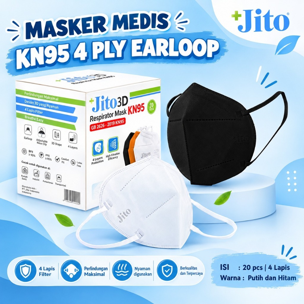 JITO 3D Masker Medis Earloop KN95 4 Ply