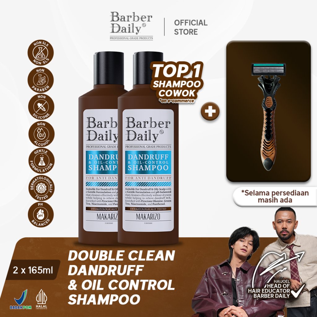 Double Clean Barber Daily Dandruff & Oil-Control Shampoo 165mL