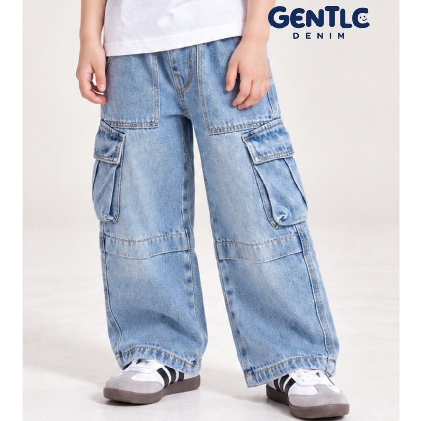 GentleDenim CELANA JEANS CARGO ANAK PREMIUM - CPAN0038 - Celana Panjang Anak Laki Laki Perempuan - C