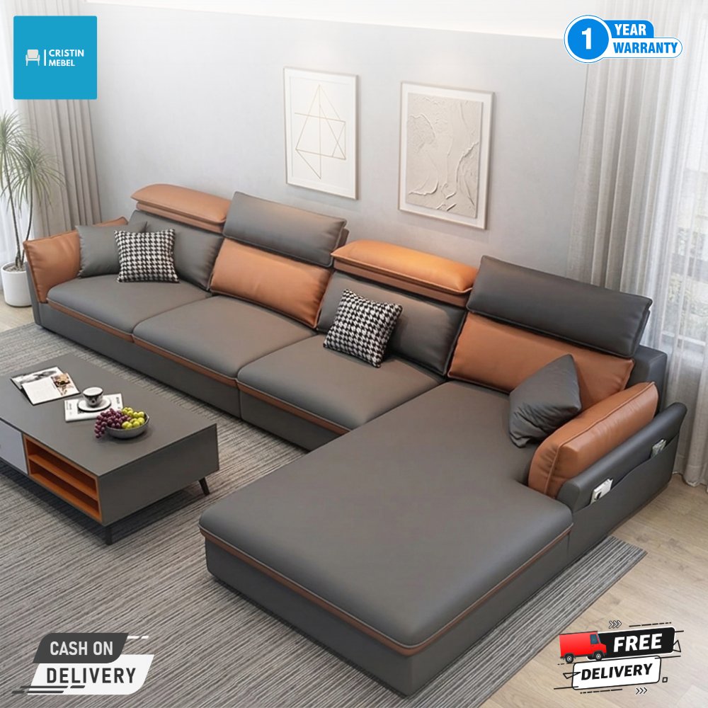 Sofa Minimalis Ruang Tamu Sofa L Sofa Kulit Mewah