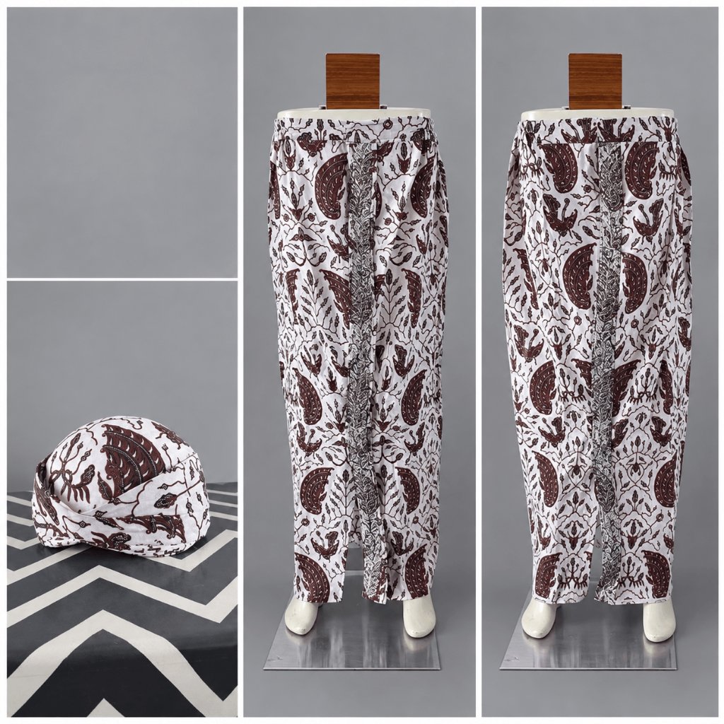 Jarik Instan Wiru Bordir + Blangkon / Jarik Tinggal Pakai / Jarik Wiru Instan Batik
