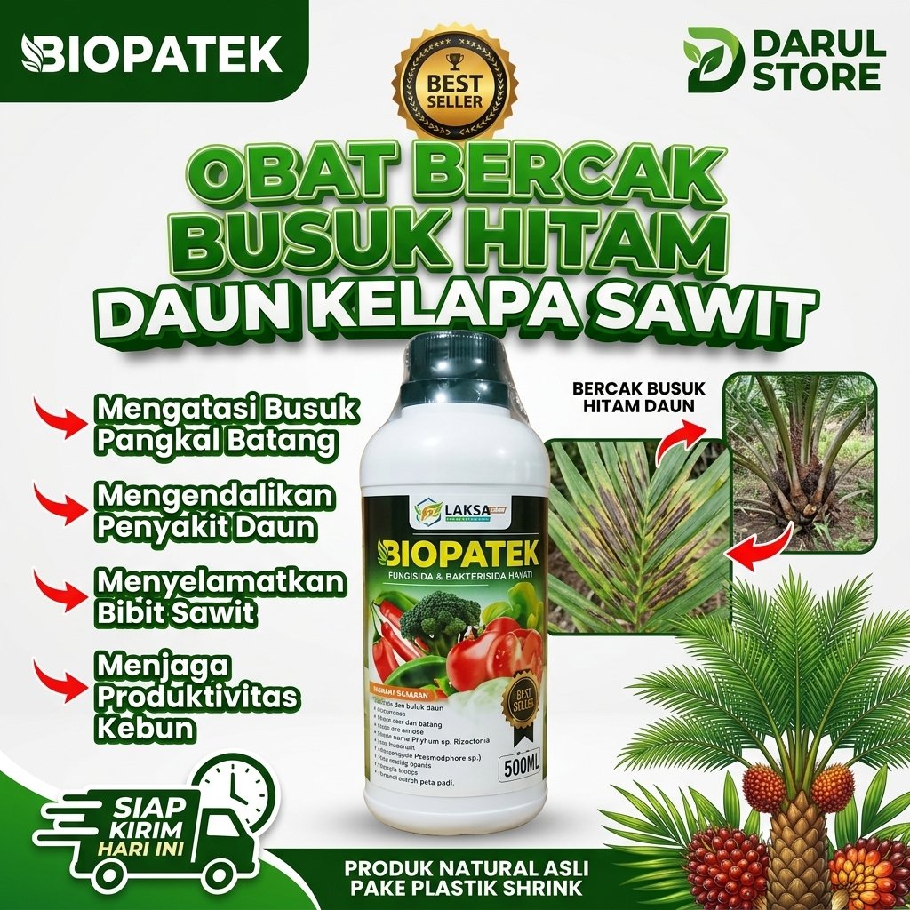 Biopatek 500ML Obat Bercak Busuk Hitam Daun Kelapa Sawit Fungisida Bakterisida Hayati Organik Pembas
