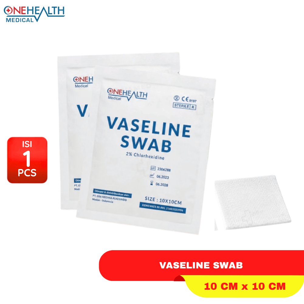Onehealth Vaseline Swab Kasa Steril Antibiotik Penutup Luka Plester Jaring Gauze Swabs 10X10cm