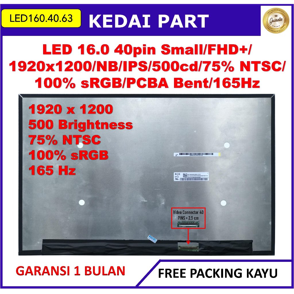 LCD LED Lenovo Legion 5-16APH8 5-16IRH8 LOQ 5-16APH8 5-16IRH8 NE160WUM-NX3 B160UAN05.A N160JME-GTK Y