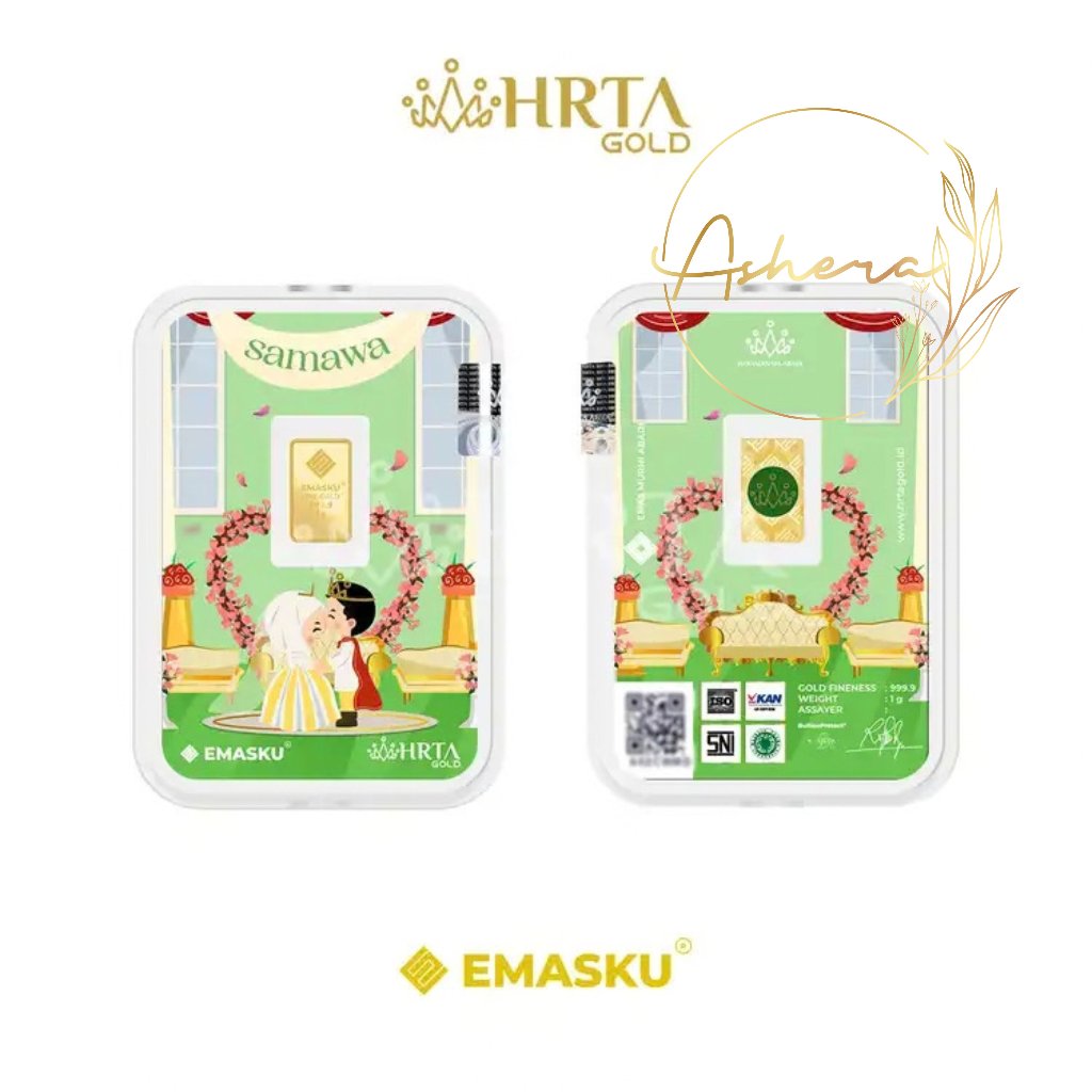 AsheraGold EMASKU Hartadinata Wedding Samawa 1 dan 2 gram LM LA Emas Logam Mulia