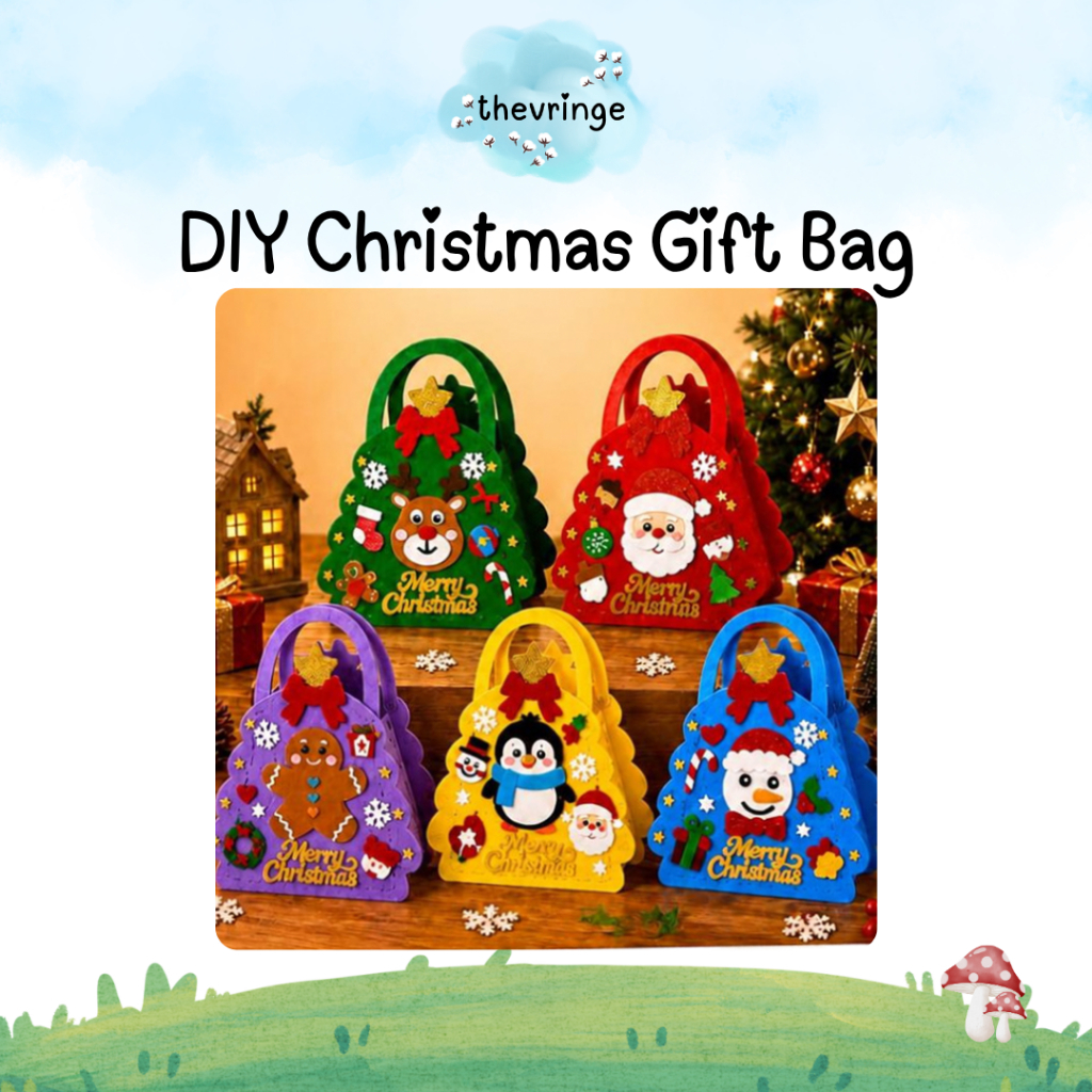 DIY Tas Kado Natal Anak - Goodie Bag Natal Karakter Santa Rusa / Tas Souvenir Hadiah Hampers Christm