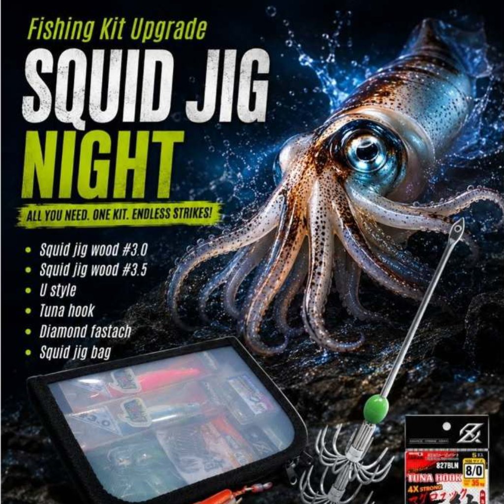 KOMPLIT SET SQUID JIG NIGHT AXZ