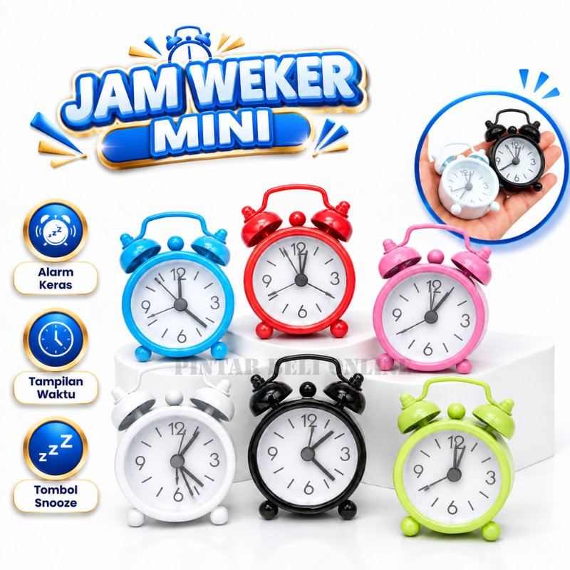 Jam Beker Alarm Mini / Jam Alarm Mini/ Jam Meja Mini/ Jam Beker Mini / Jam Analog/ Jam Mini