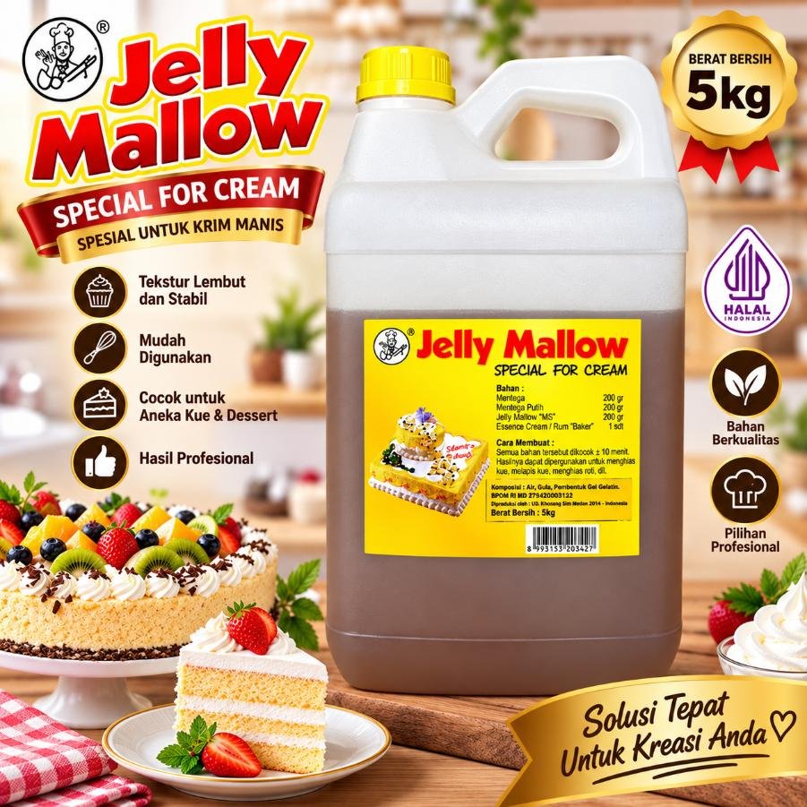 bahan kue butter cream / krem manis / mentega manis / menghias cake ultah / Jelly Mallow premium - M
