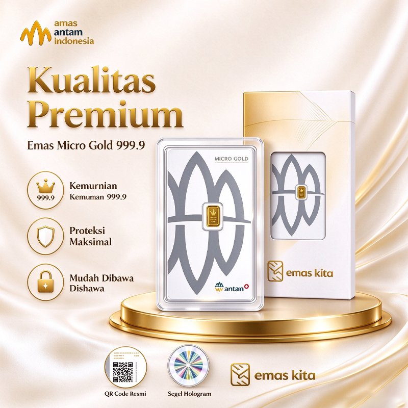 Emas ANTAM 0.1 0.25 Gram 24K Original Kemurnian 99.9% Bersertifikat Cocok untuk Koleksi dan Hadiah