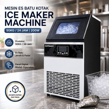 Taffware - Mesin Cetak Es Batu Kristal Otomatis Kapasitas 50Kg/24Jam 200Watt