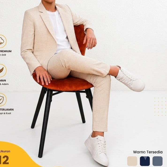 Setelan Jas Santri Anak Laki Laki  2 in1 Blazer Celana Almamater Hitam Premium Usia 1 - 12 Tahun