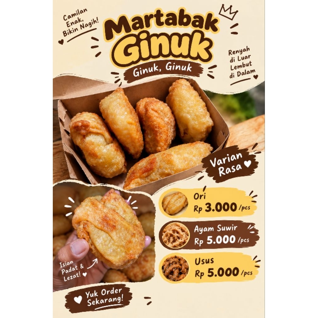 Martabak Jadul Ginuk Ginuk Usus Isi 5 Pcs ( Order Sebelum Jam 16.00 WIB )