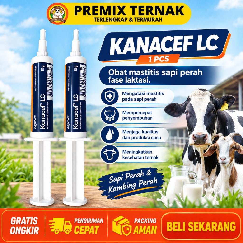 KANACEF LC AGROVET 1 PCS - Obat Mastitis Radang Ambing Sapi Perah & Kambing Perah Fase Laktasi