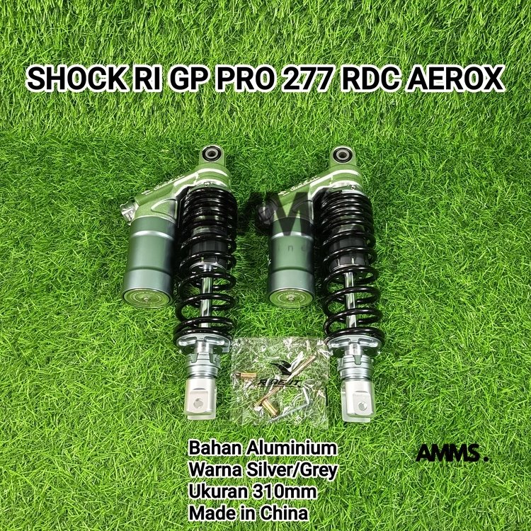 SHOCK RIDE IT GP PRO 277 RDC MOTOR AEROX UK. 310MM SILVER/GREY, GOLD SERIES HITAM, DAN TITAN/GREY