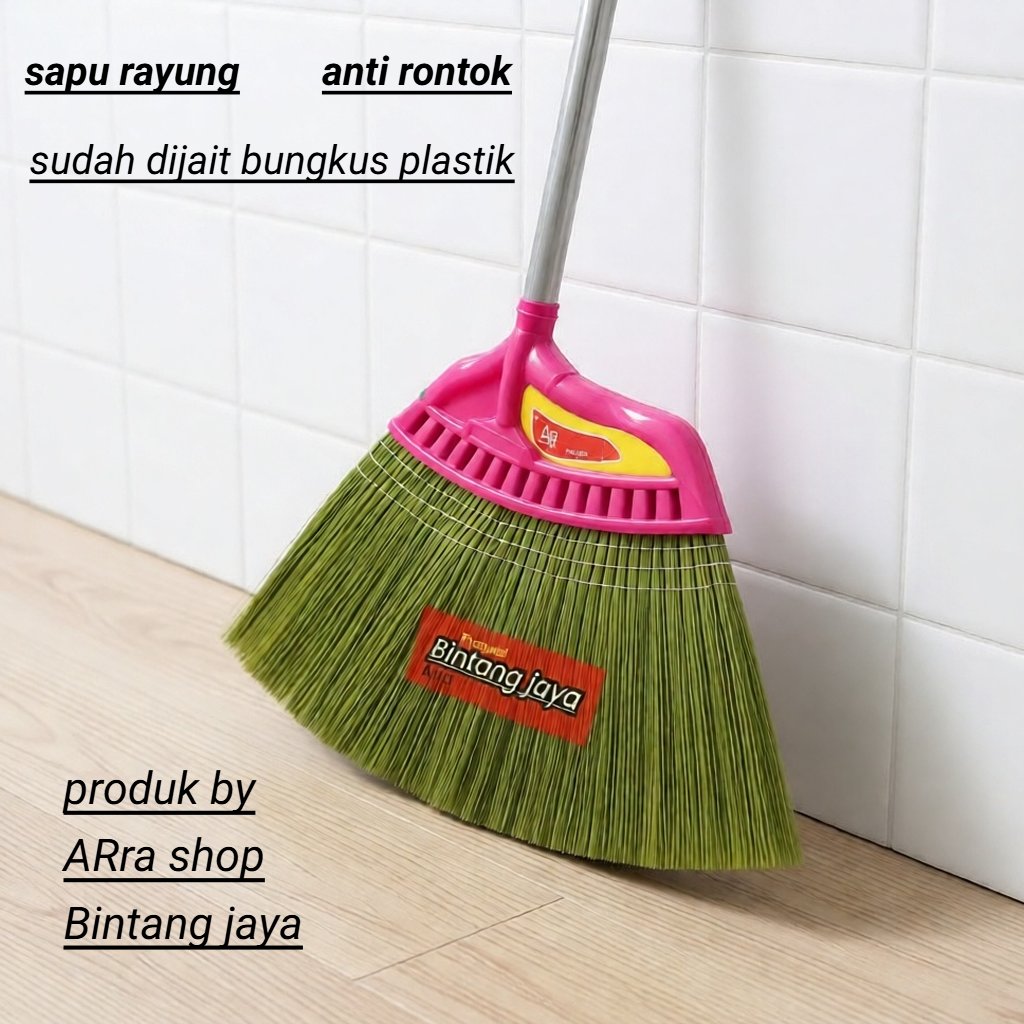 sapu rayung sapu lantai jumbo lebar dibungkus plastik