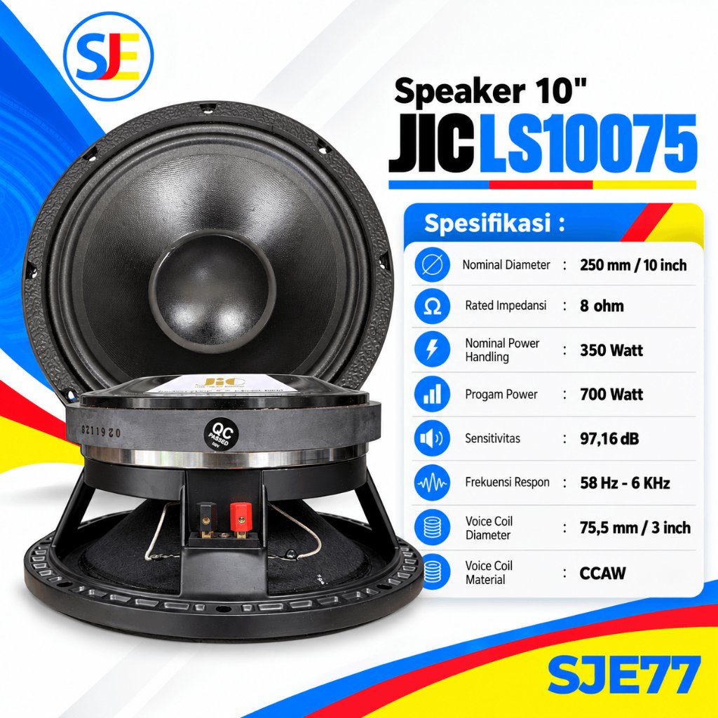 Speaker JIC 10 Inch LS 10075 / Speaker Middle JIC 10 inch LS10075