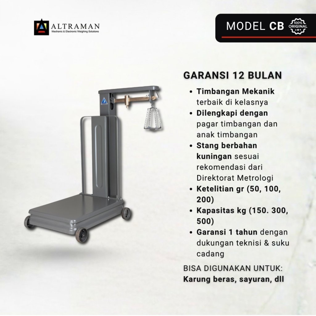 Timbangan Duduk Mekanik Cahaya Adil CB | Timbangan Manual 150kg 300kg 500kg