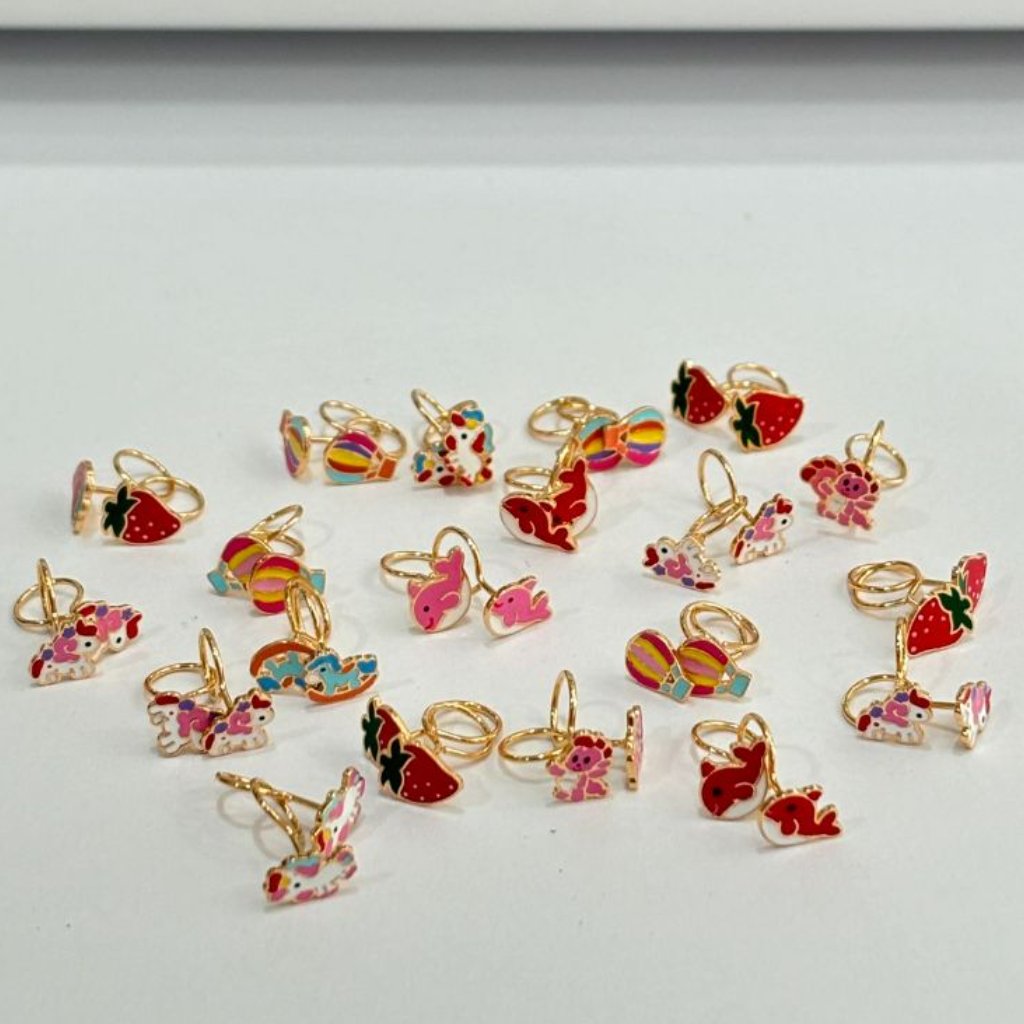 Anting Toge Anak Perempuan Cewek Emas Asli Gambar Lucu Karakter Kartun Cartoon Warna Warni