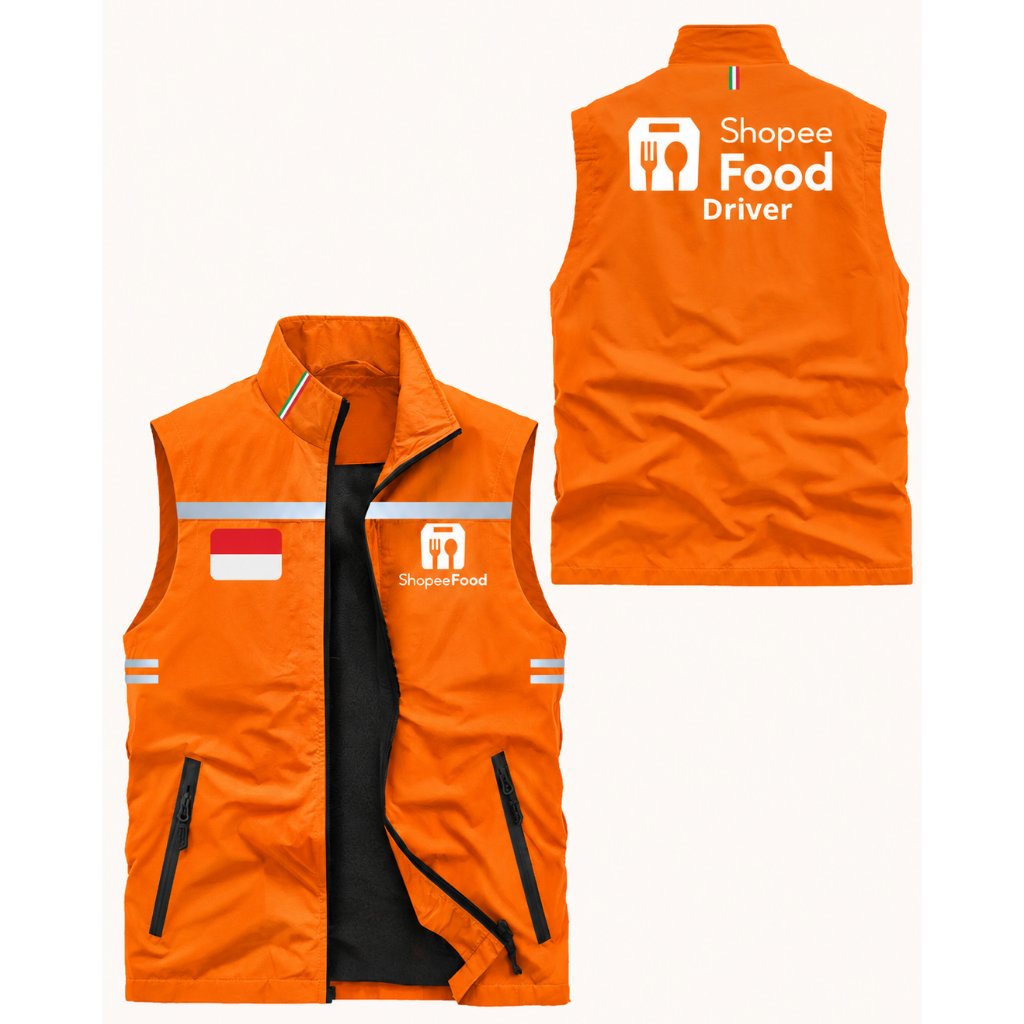 Rompi ShopeeFood Driver | Rompi atribut Driver Ojol | Rompi Shopee Food Velcro Depan Scotlight