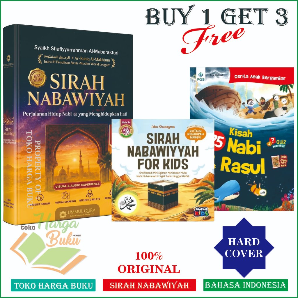 Paket Hemat 3 Buku Sirah Nabawiyah Kisah 25 Nabi dan Rasul Sirah Nabawiyyah for Kids Anak ORIGINAL Kisah Nabi Muhammad Rasulullah