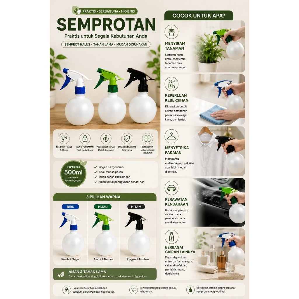 SEMPROTAN PLASTIK / SEMPROTAN PLASTIK BULAT / SEMPROTAN BURUNG / BOTOL KISPRAY / SEMPROTAN BULAT 350