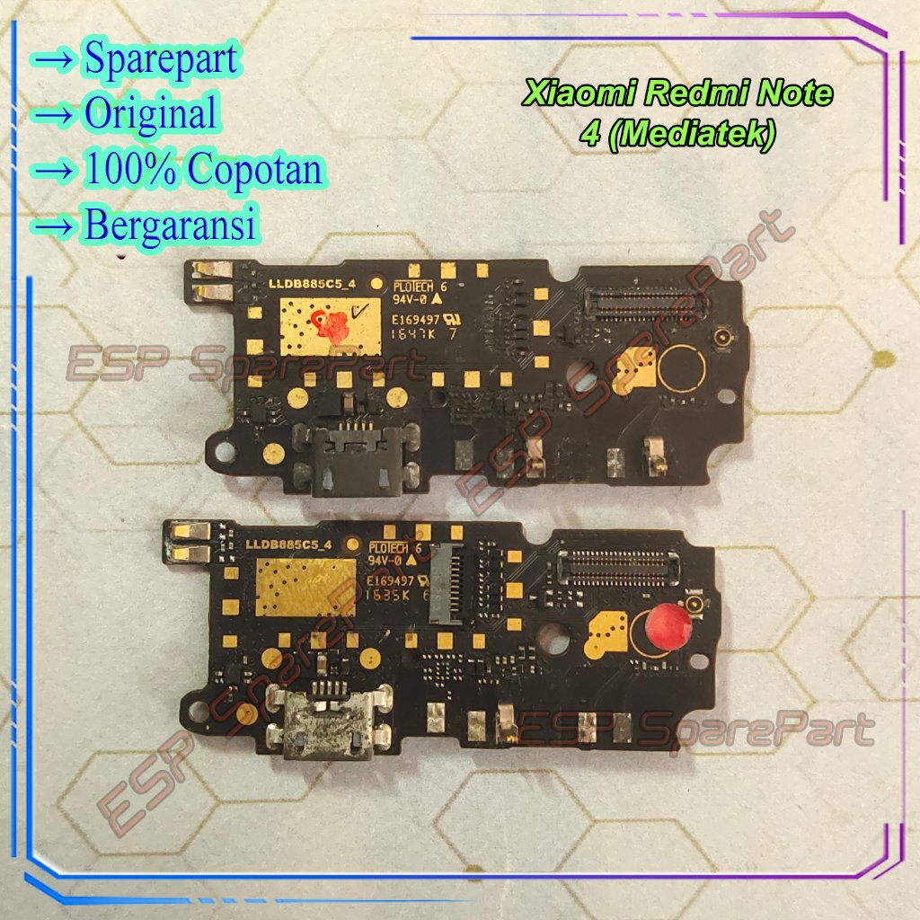 Board Charger Xiaomi Redmi Note 4 / 4x (Mediatek) Papan Konektor Cas / Casan Copotan