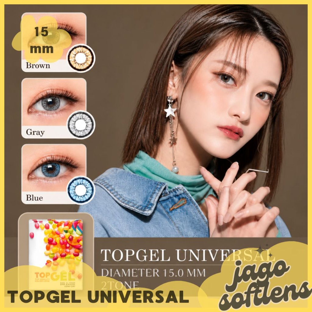 JAGO SOFTLENS BISA COD - SOFTLENS TOGEL UNIVERSAL 15MM BIG EYES NORMAL & MINUS (-0,50 S/D -10,00) BY