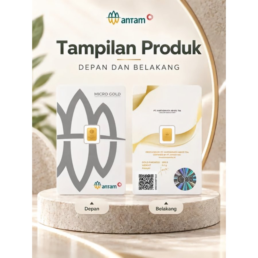 Emas Antam Micro Gold 0.1 Gram Original 100% Asli Logam Mulia Fine Gold 999.9 Emas Batangan Mini 24K