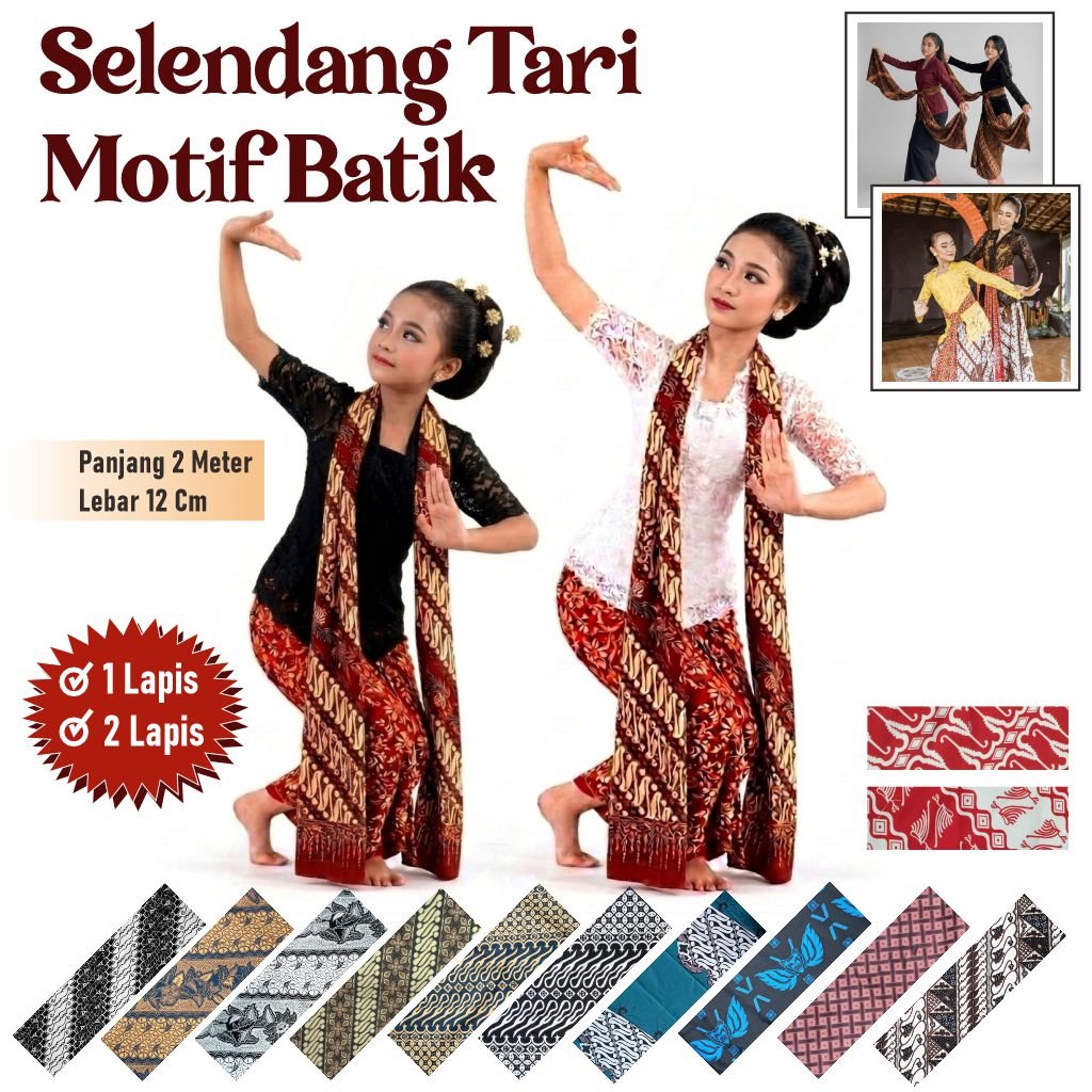 Selendang tari/sampur tari/selendang/sampur/selendang batik/selendang cukin/sampur batik/syal tari/s