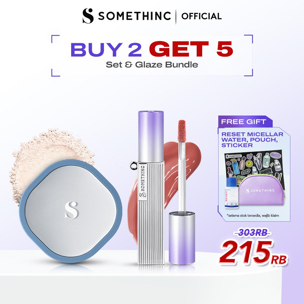 [BUY 2 GET 5] SOMETHINC Set & Glaze Bundle | HOOMAN Under Control HD Blur Loose Powder +  Forever St