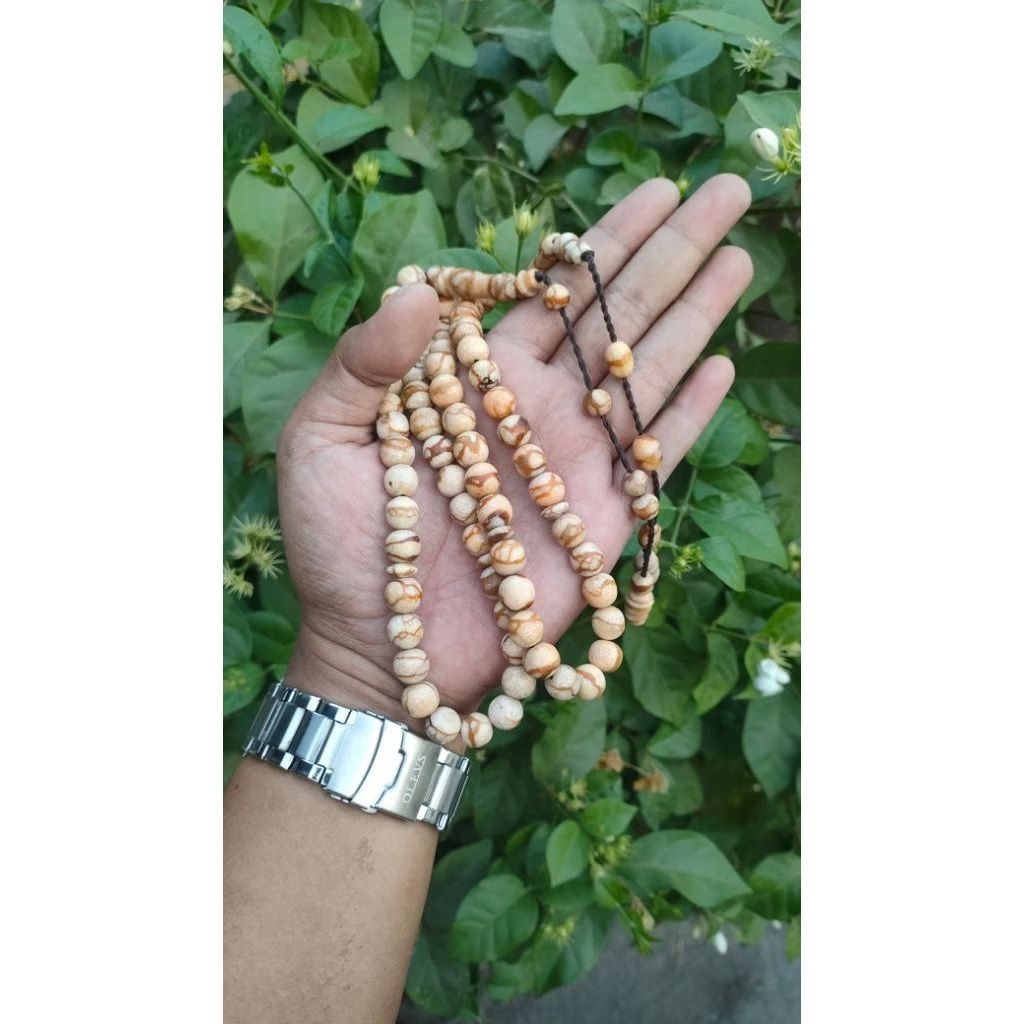 Tasbih muslim 33 white coral Marjan lokal karang putih natual