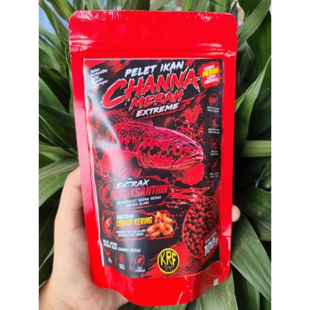 PAKAN PELET CHANA EXTREME RED EXTRAK UDANG KEMASAN 100 GRAM