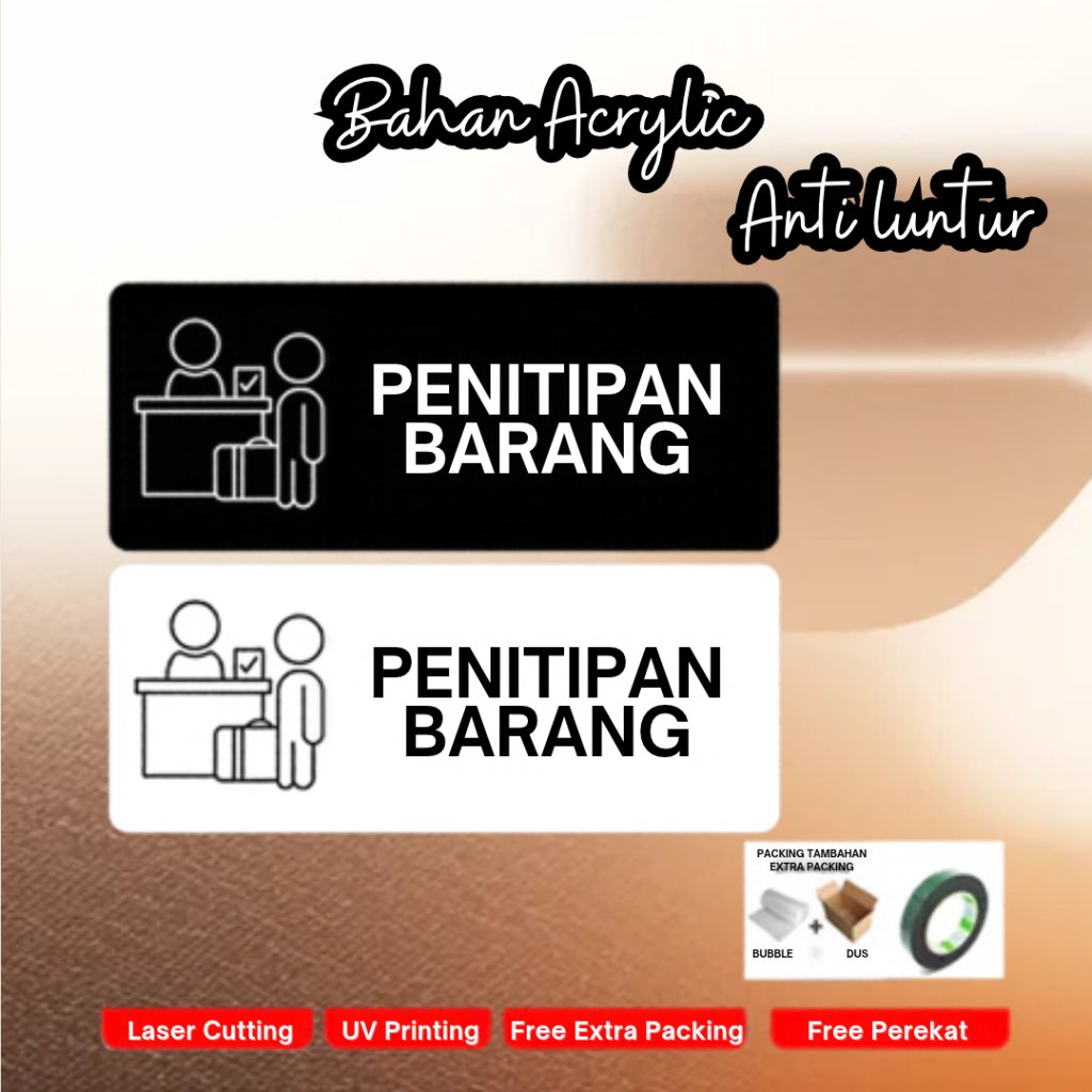 sign akrilik PENITIPAN BARANG minimalis aesthetic terbaru