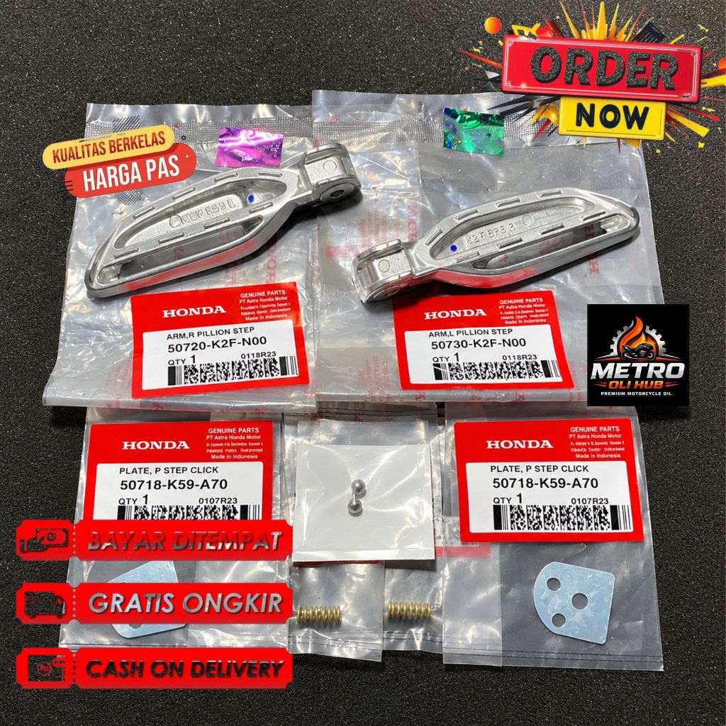 Footstep Step Pijakan Injekan Kaki Scoopy New K2F Satu Set Ori AHM PNP Vario 125 150 160 Beat Genio 