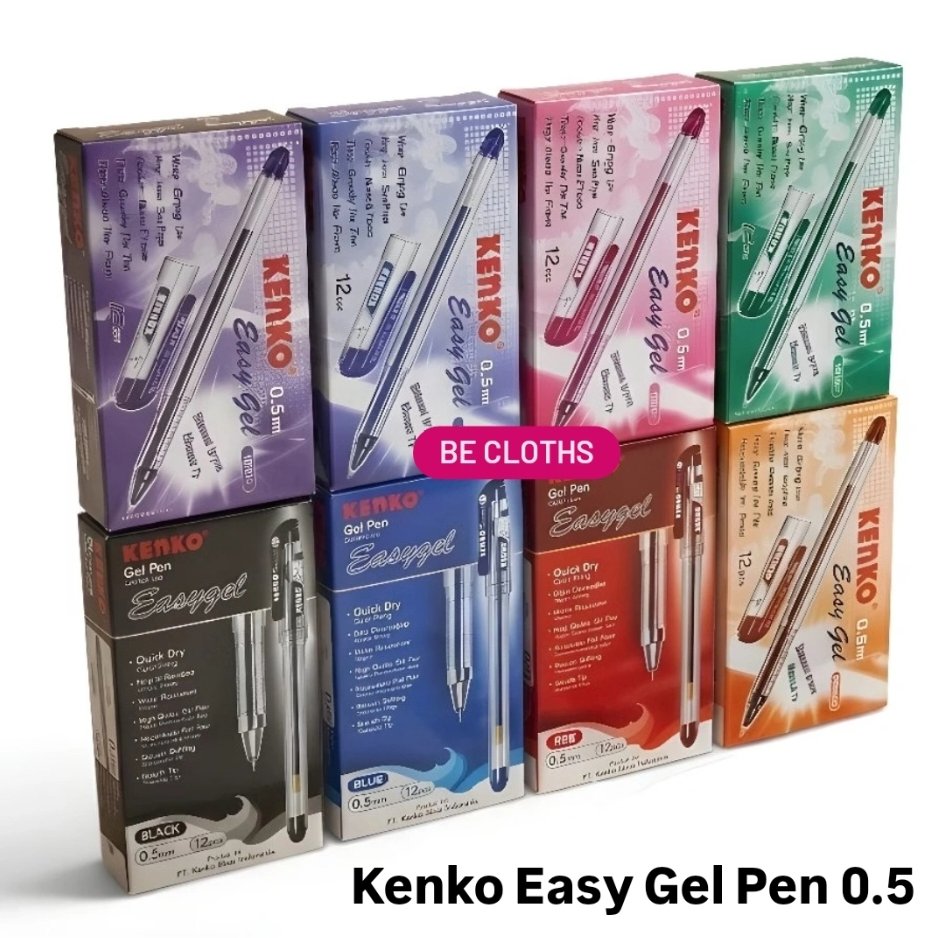 Gel Pen Kenko Easy Gel 0.5mm Pulpen Pena Gel Warna Warni