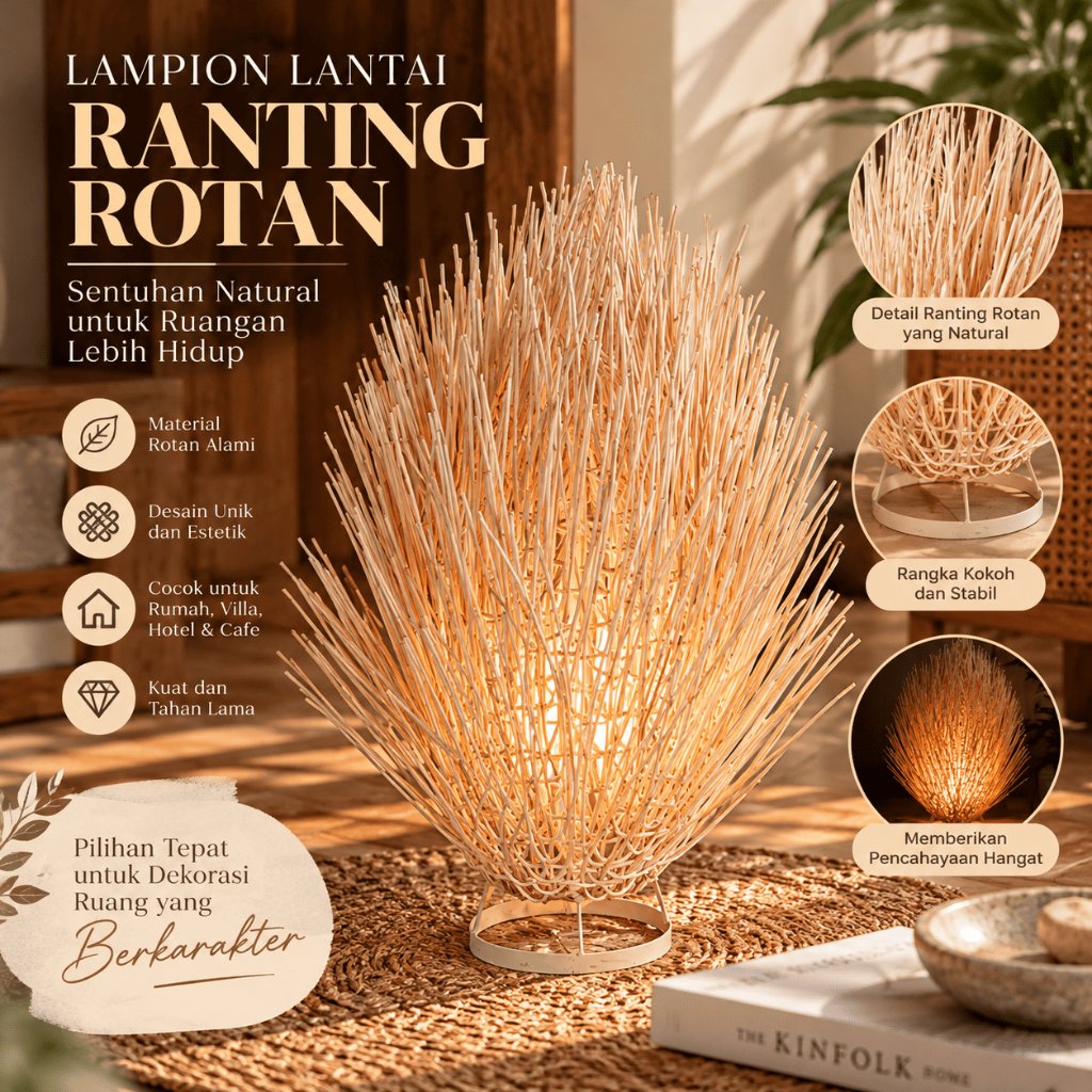 STANDING LAMP ROTAN LANDAK