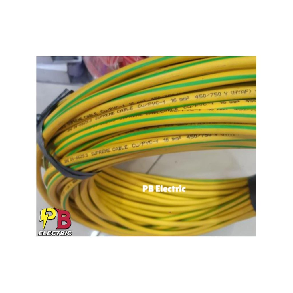 NYAF 16 mm Supreme Kuning Hijau SERABUT / Kabel NYAF 16mm Supreme Kuning Hijau