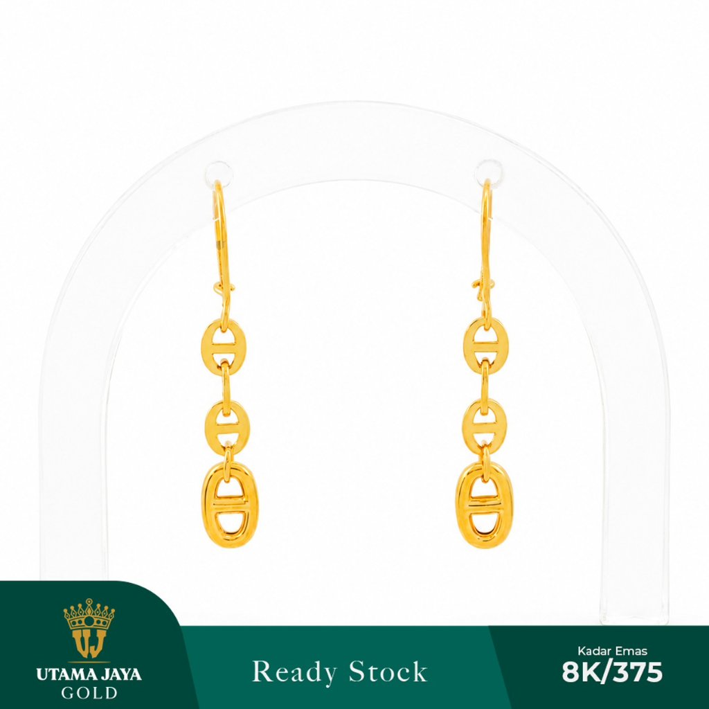 Anting Emas  rantai hrms mainan oval link model 2 375 /8k
