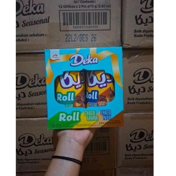 DEKA wafer roll 1 dus isi 12 box, 1 box isi 2 kaleng @75gr/kaleng