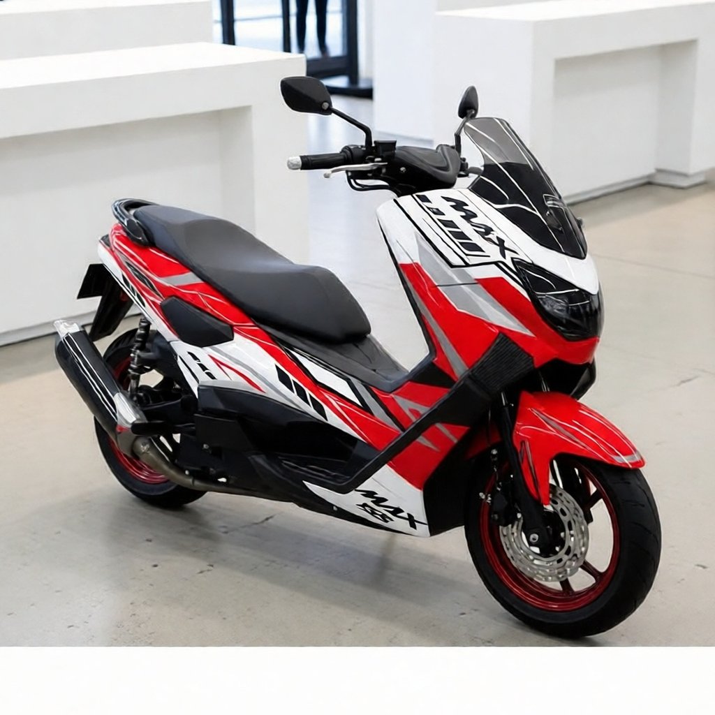 Stiker Decal Nmax OLD 2017Full Body Grafis Merah Putih Glosy