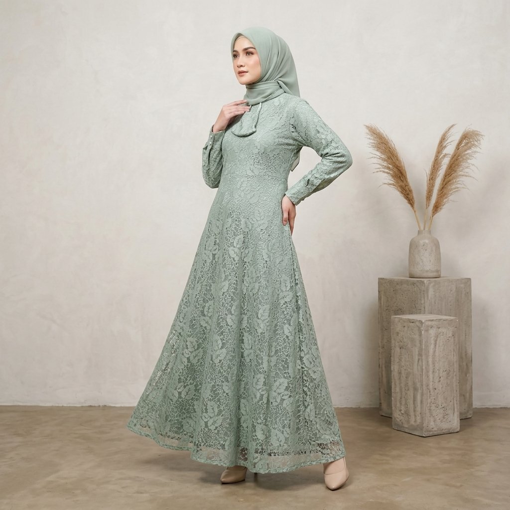 Pakaian Muslim Burkat Busui-Gamis Pesta Free Masker Gamis Wanita gamis wanita bunsui