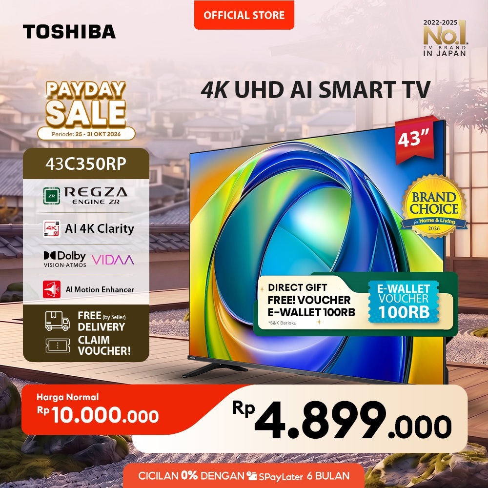 [4K] Toshiba TV 43" 4K UHD Smart TV - Regza ZR Gen3 Dolby Vision Atmos HDR10+ MEMC VRR ALLM AI Sound