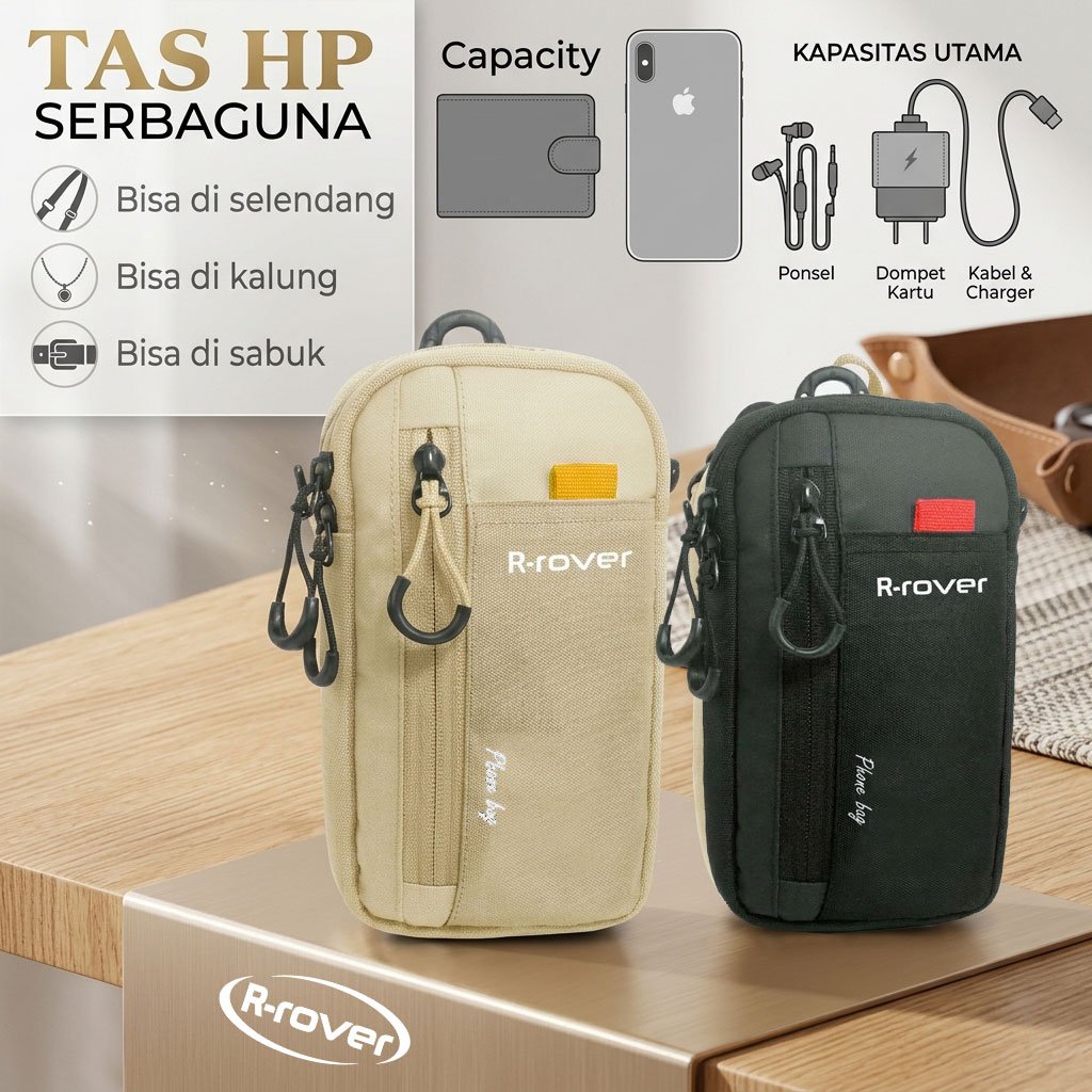 Tas hp selempang / tas hp pria / tas hp kalung / tas hp sabuk / r rover