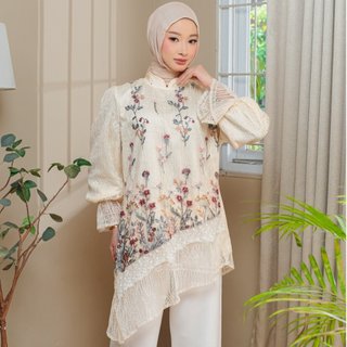 Delova Wardrobe - LEORA Blouse Lace Renda Cantily Modern Kondangan, Rayya Wanita